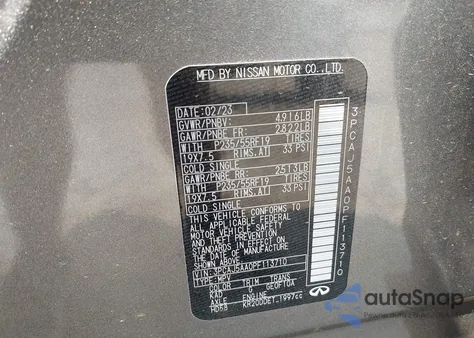 2023 Infiniti Qx50 Pure z USA, uszkodzony, nr VIN 3PCAJ5AA0PF113710